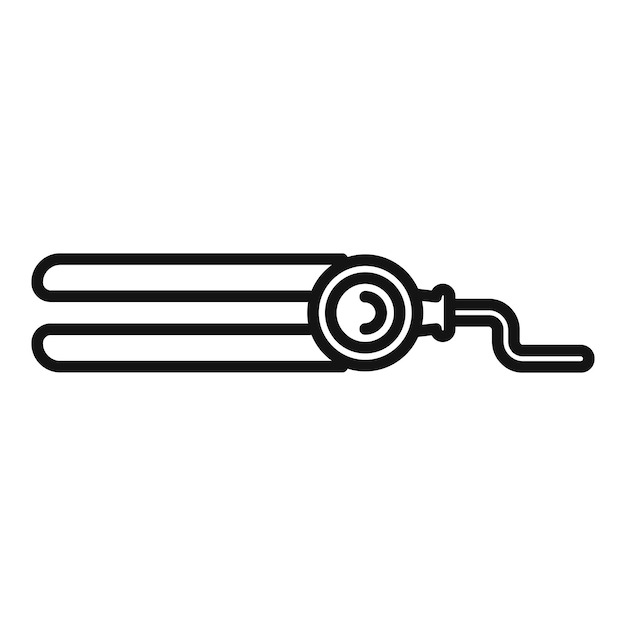 Hair straightener icon showing hair straightening process