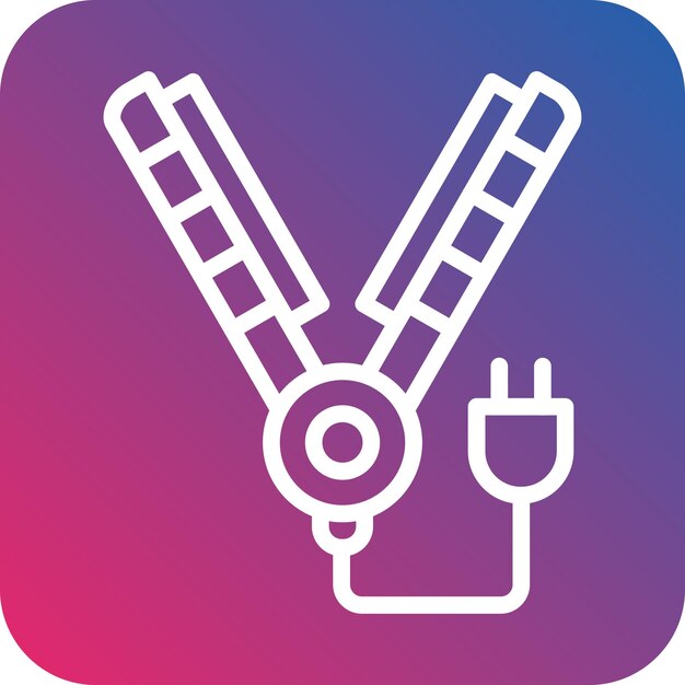 Vector hair straightener icon style