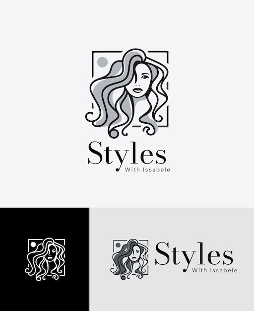 Vettore stile di capelli issabele logo design