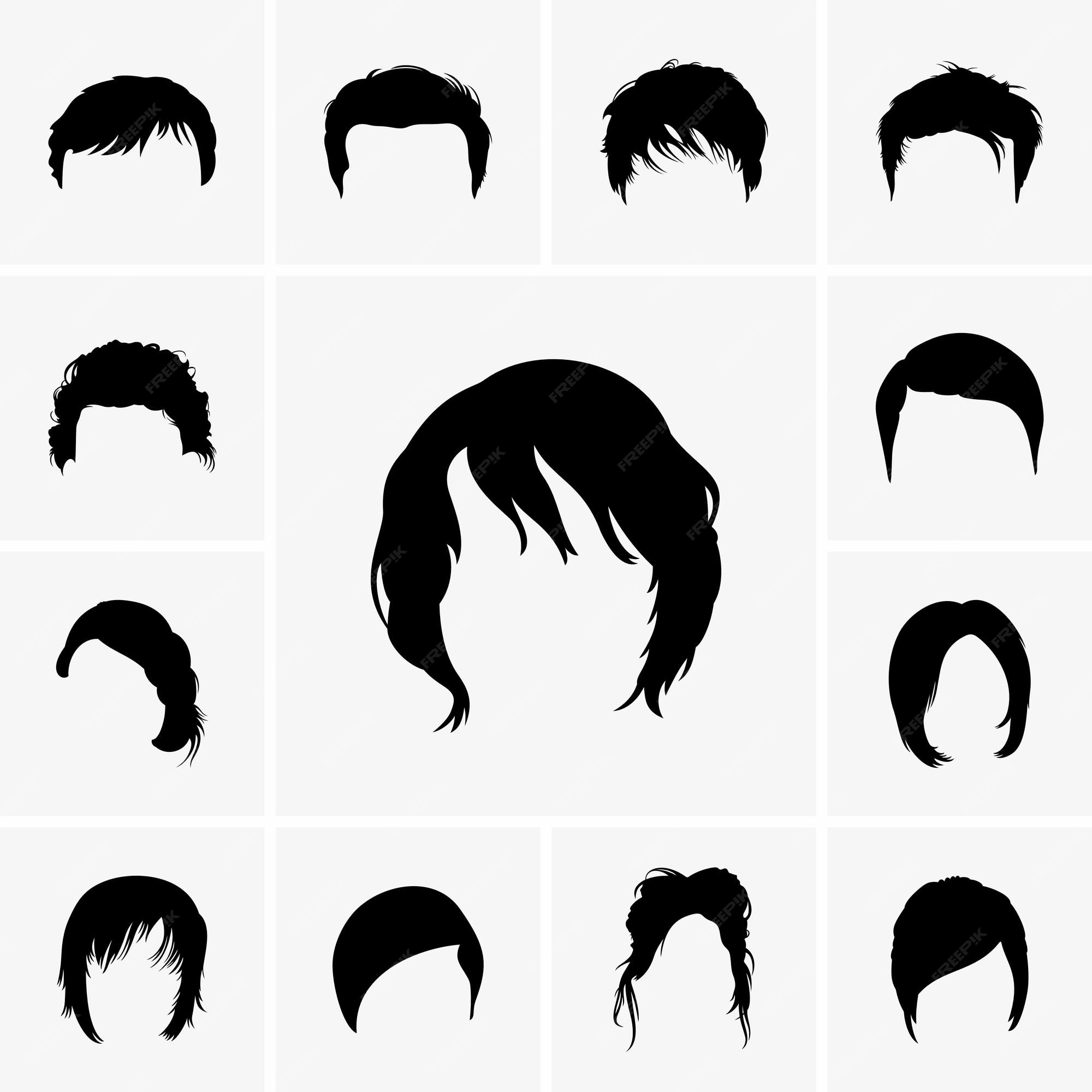 Premium Vector | Hair Styles