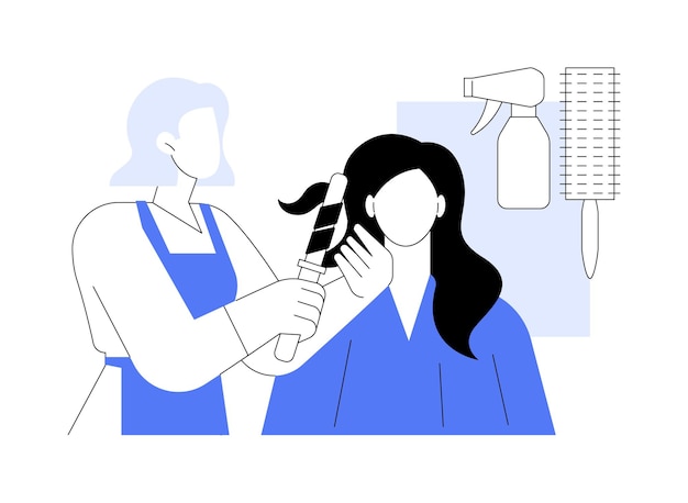 hair styling isolated cartoon vector illustrations