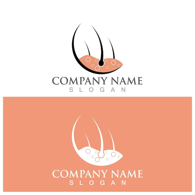 Hair treatmen logo and vector template