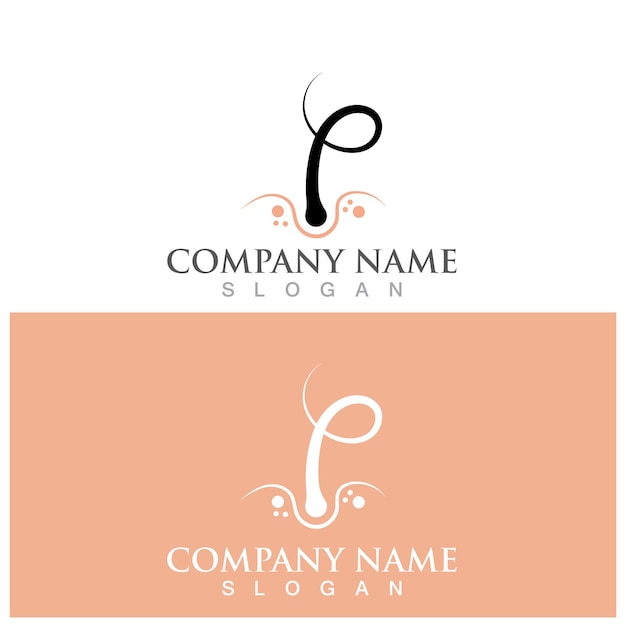 Hair treatmen logo and vector template