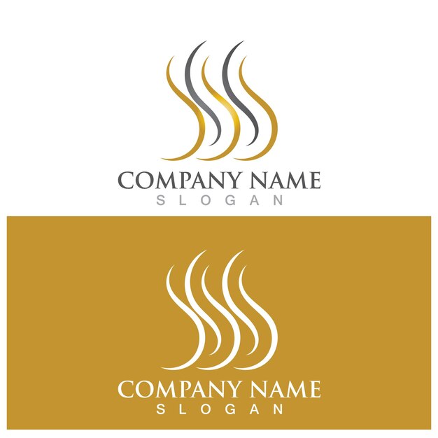 Hair treatmen logo and vector template