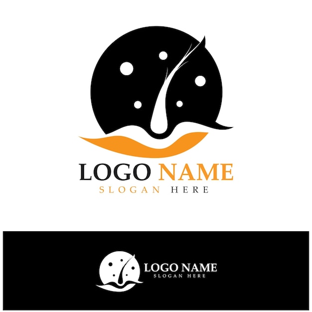 Hair treatment logo hair transplantation logoremoval logo vector image design illustration