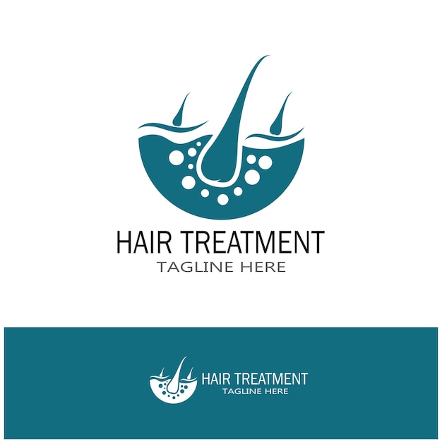 Иллюстрация дизайна векторного изображения логотипа для лечения волос