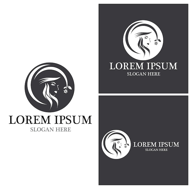 Hair treatment logo vector illustration