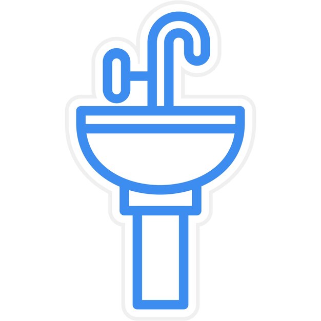 Vector hair wash sink icon style