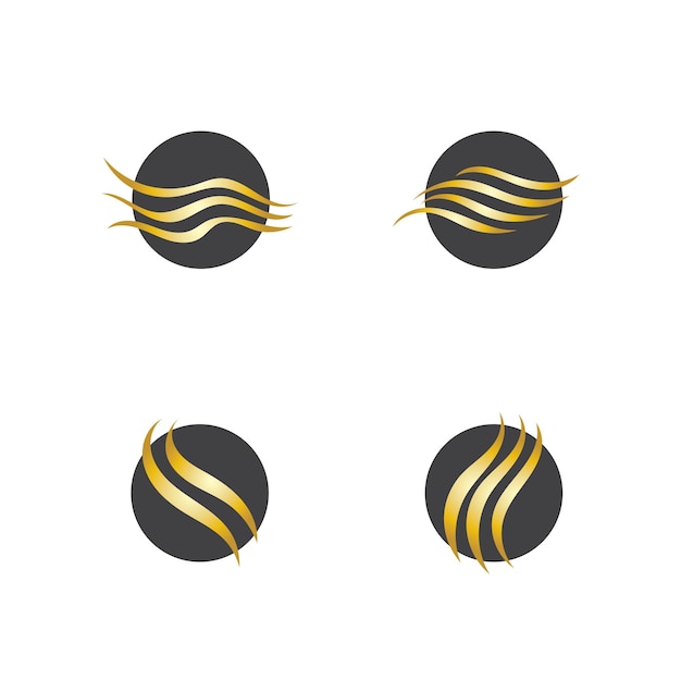 Hair wave logo and symbols vector