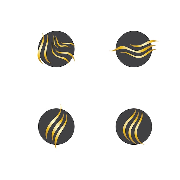 髪の波のロゴとシンボルのベクトル