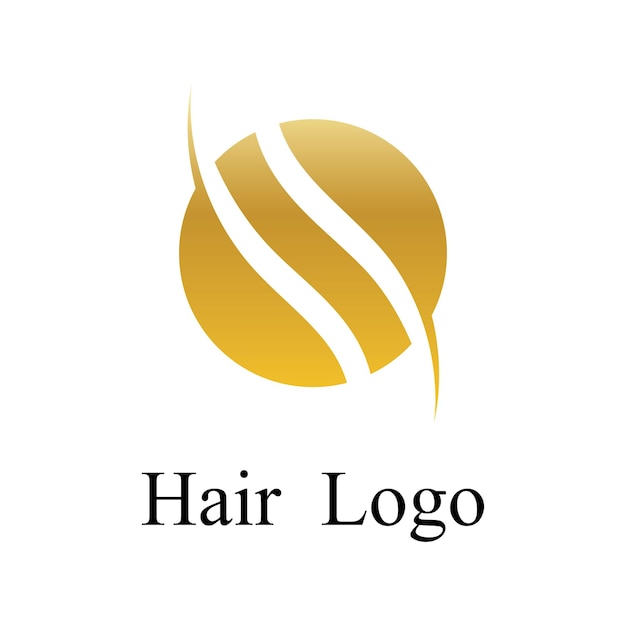 髪の波のロゴのテンプレート