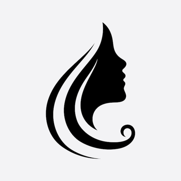 Logo e simboli del viso e della donna dei capelli