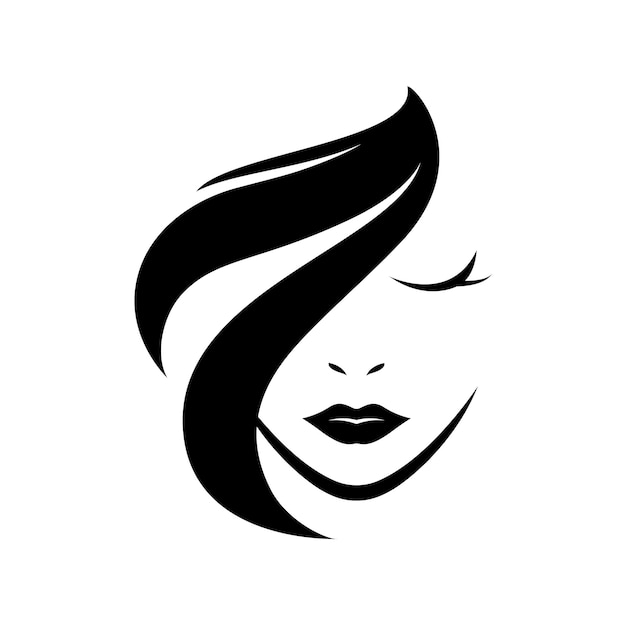 Hair woman and face logo and symbols