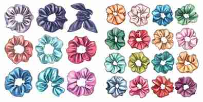 Vector hairband and handkerchief girlish hairclip