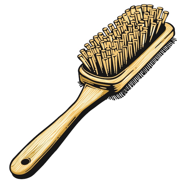 Vector hairbrush cartoon isolated on transparent background hd png