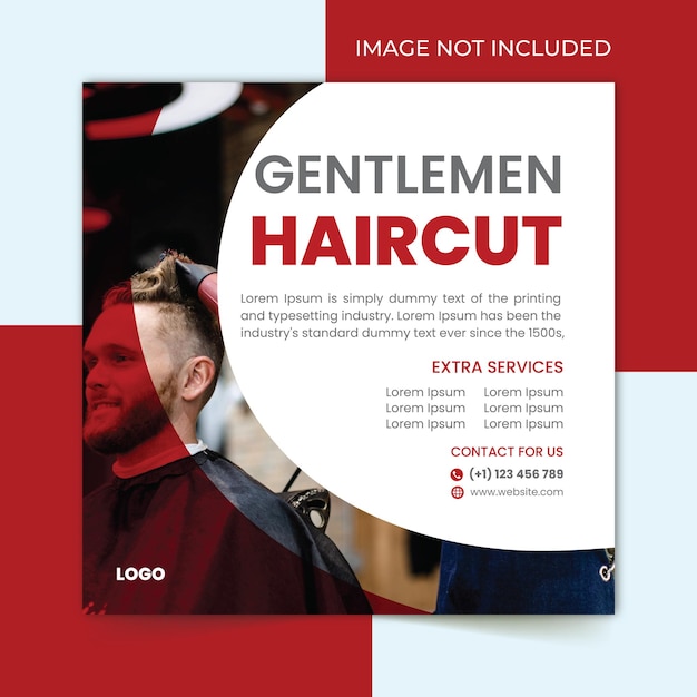 Vettore progettazione di post sui social media di haircut barbershop