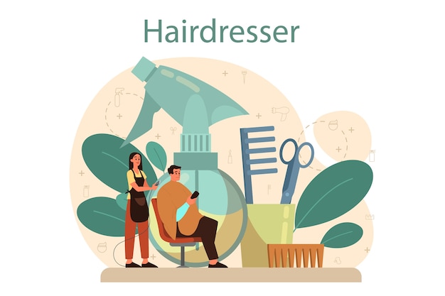 Hairdresser concept idea of hair care in salon