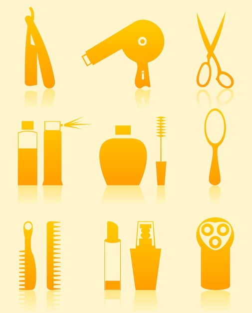 Hairdressing salon icons