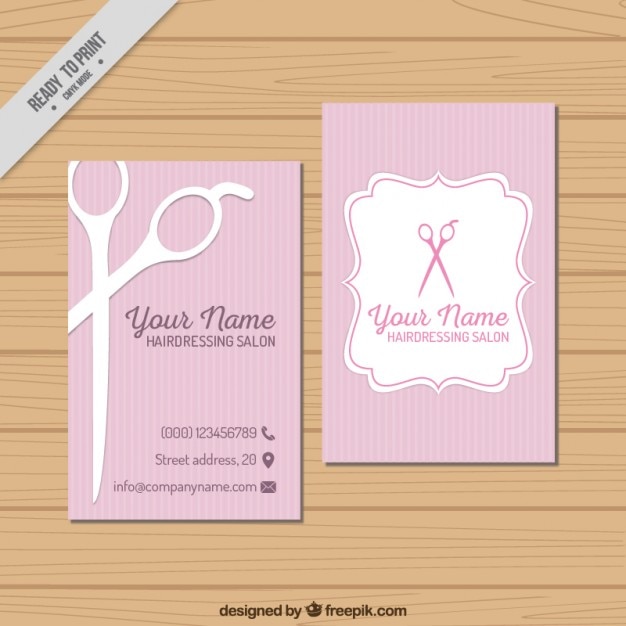 Vector hairdressing salon visit card