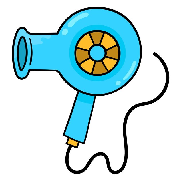 Hairdryer electronic object. carton emoticon. doodle icon drawing, vector illustration