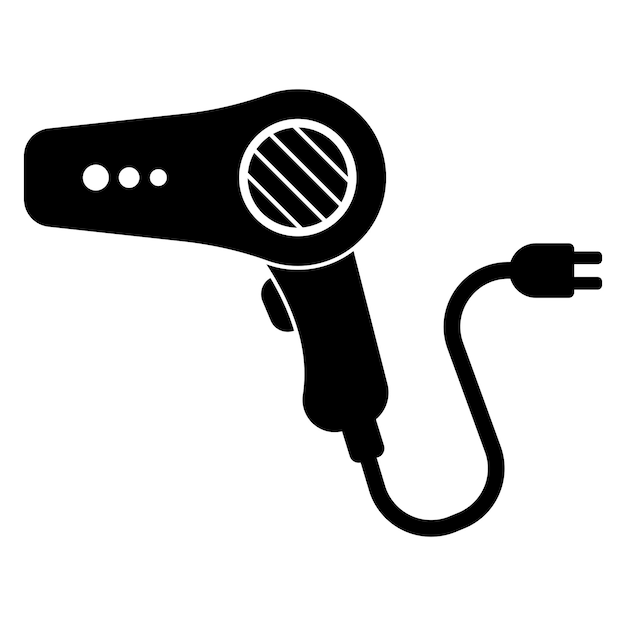 Hairdryer icon hair dryer black vector icon isolated