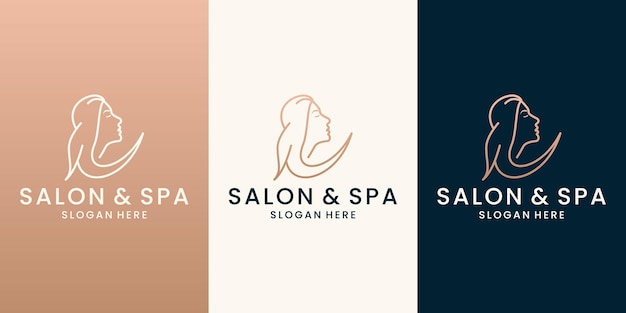 Hairstyle logo design vector salon