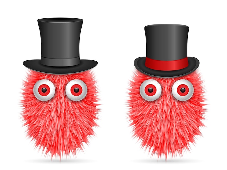 Vector hairy cartoons