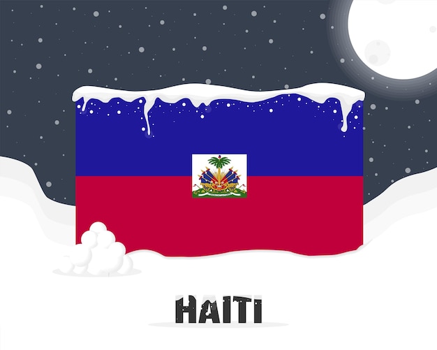 Haïti besneeuwd weer concept koud weer en sneeuwval weersvoorspelling winter banner idee