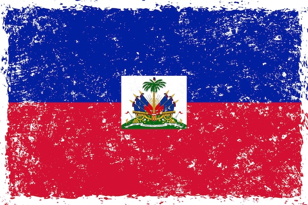Haiti flag grunge distressed style