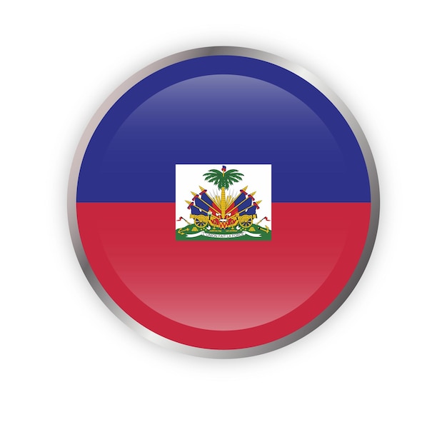 Haiti Flag in round