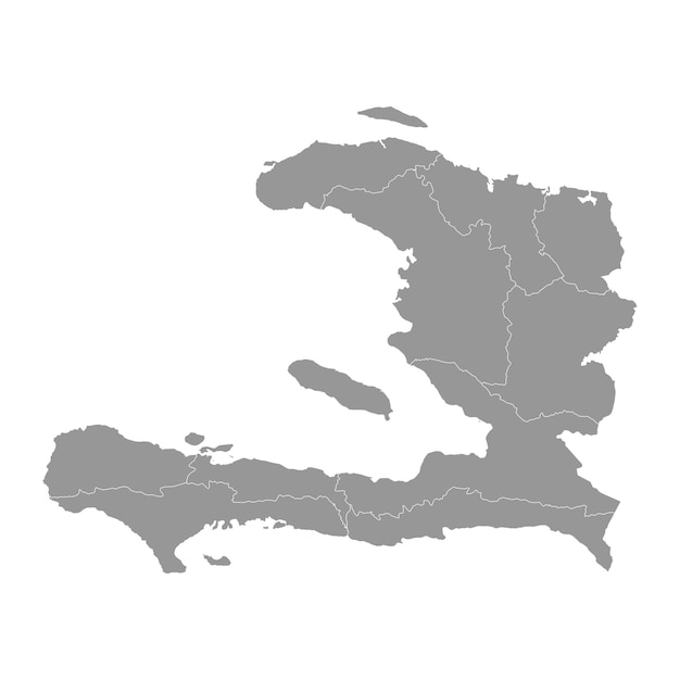 ハイチの地図と行政区画のベクトルイラスト