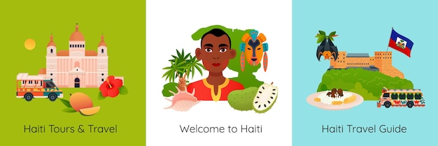 Vector haïti ontwerpconcept