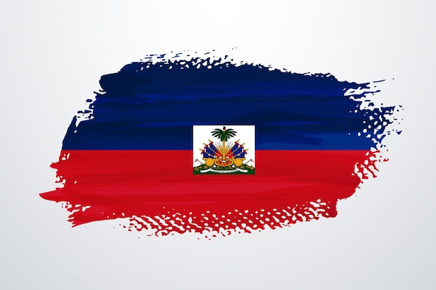 Haïti penseel verf vlag