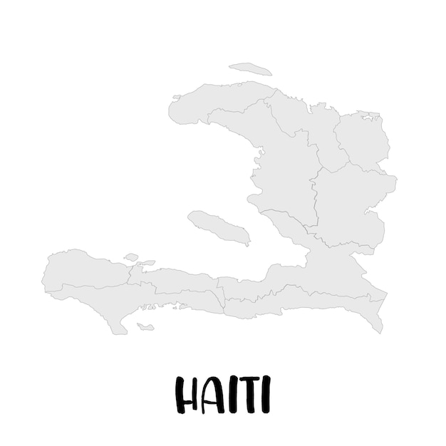 Векторная карта Гаити изолирована на белом фоне. Высокая подробная иллюстрация силуэта.