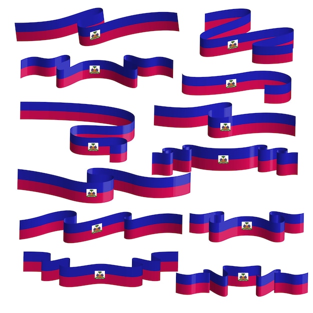 Haïti vlag lint vector element bundel set