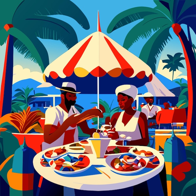 Vector haïtiaanse restaurant vector illustratie