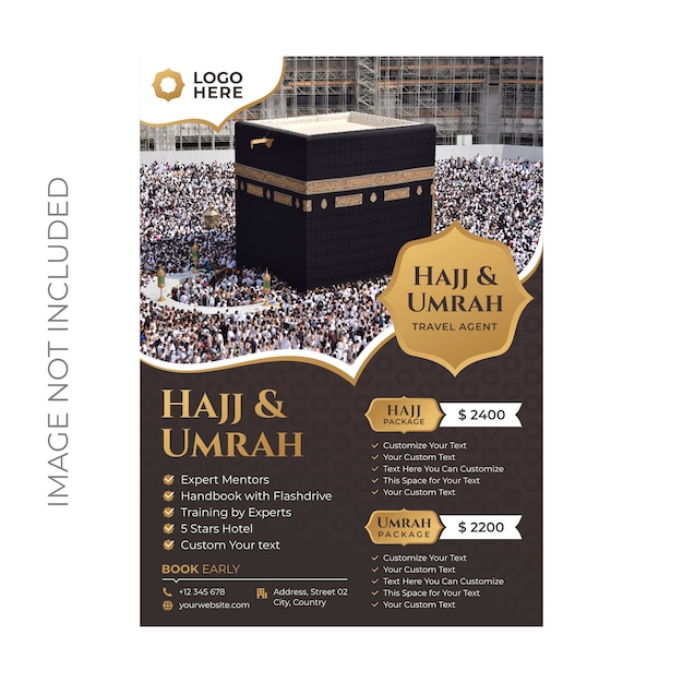 Hajj와 Umrah 전단지 템플릿