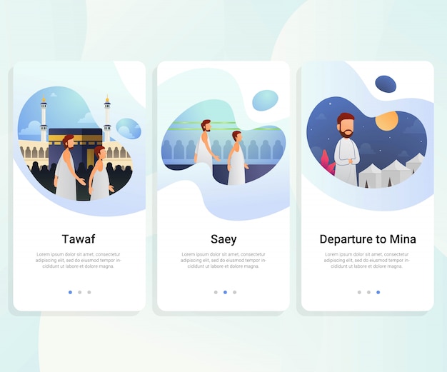 Hajj guide step by step user interface kit