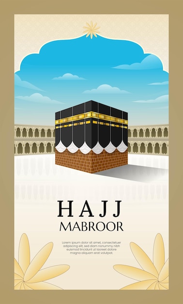 Hajj mabroor illustratie instagram verhaal