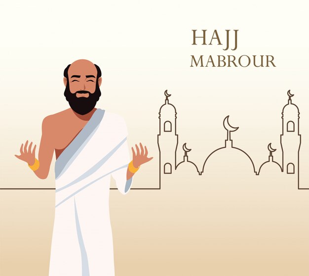 Hajj mabrour feest met islamitische pelgrim