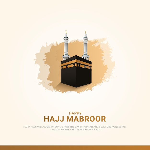 Hajj mubarak watercolor background free vector