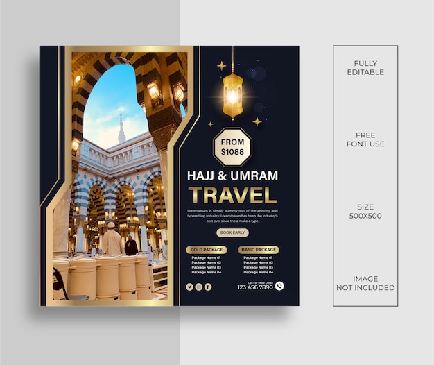 Hajj um rah travel luxury social media post design