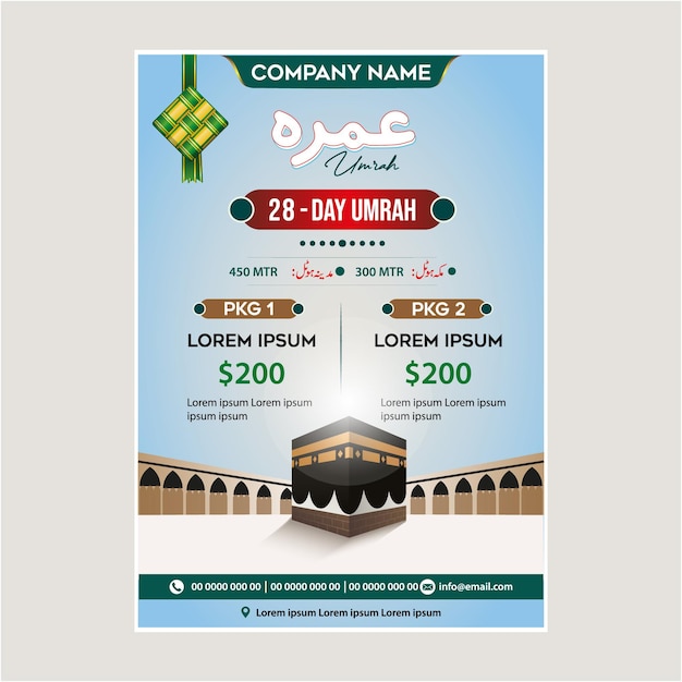 Hajj Umrah Luxe Pakket Flyer Macca Madinah Kaaba