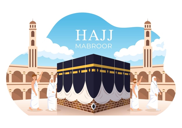 Hajj 또는 Umrah Mabroor 일러스트레이션