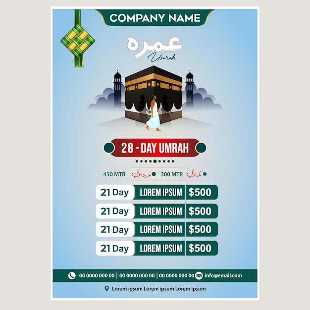 Hajj and Umrah Package template flyer islamic Brochure Travel and Tour Luxury realistic