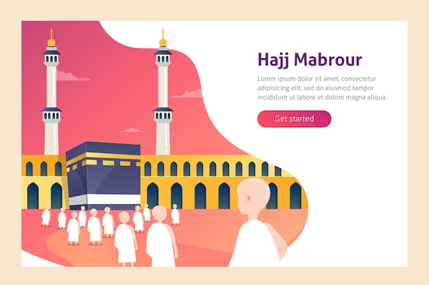 Hajj e umrah vector illustration