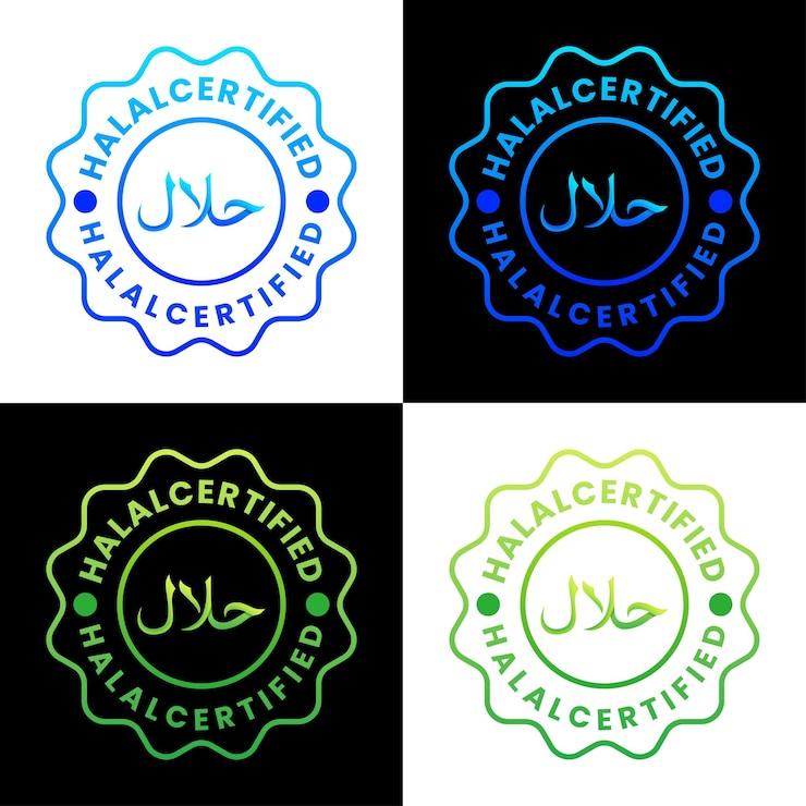 वेक्टर halal certified gradient logo design