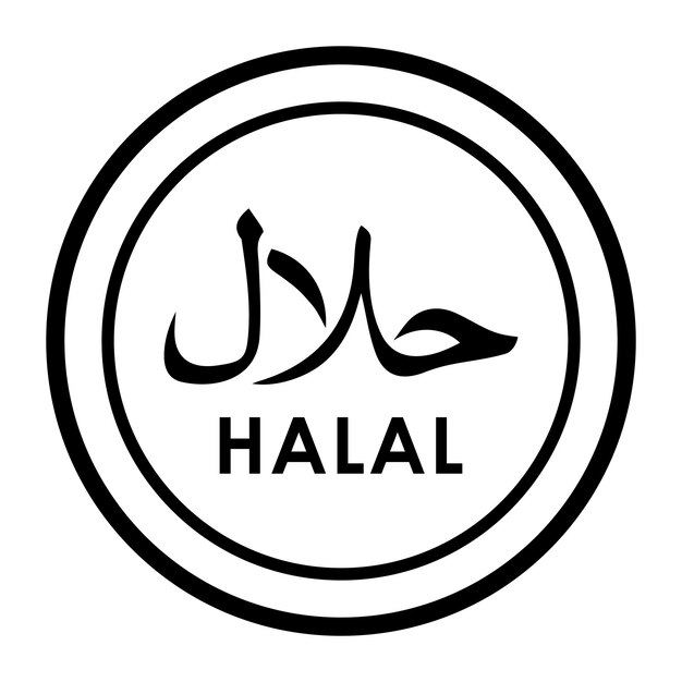 halal food label vector logo template