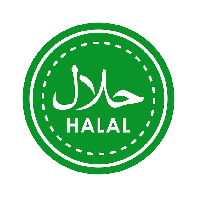 Vector halal food label vector logo template