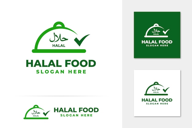 Halal food products logo vector